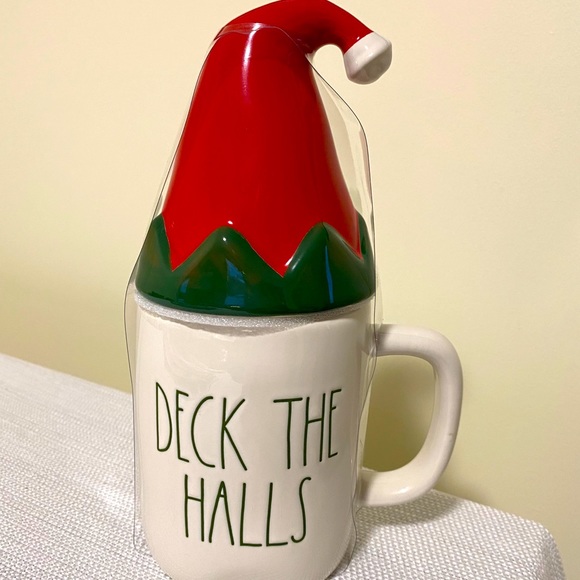 Rae Dunn Other - Rae Dunn Christmas Mug w/ Topper DECK THE HALLS🎄